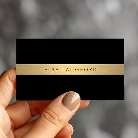 Carte De Visite Boutique Gold Bar de luxe en noir