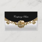 Carte De Visite Boutique Gold Black Blanc Elegant Profil (Devant)