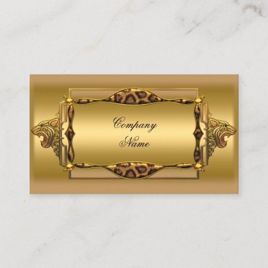 Carte De Visite Boutique Gold Black Leopard Gold Elegant 4 (Devant)