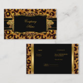 Carte De Visite Boutique Gold Black Leopard Gold Elegant 7 (Devant / Derrière)