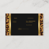 Carte De Visite Boutique Gold Black Leopard Gold Elegant 7 (Dos)