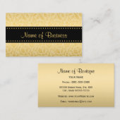 Carte De Visite Boutique Gold Damask (Devant / Derrière)