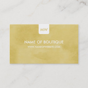 Carte De Visite Boutique Goldenrod simple Monogramme Médias sociau