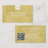 Carte De Visite Boutique Goldenrod simple Monogramme Médias sociau (Devant / Derrière)
