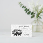 Carte De Visite Boutique gothique de tatouage crâne noir et blanc (Debout devant)