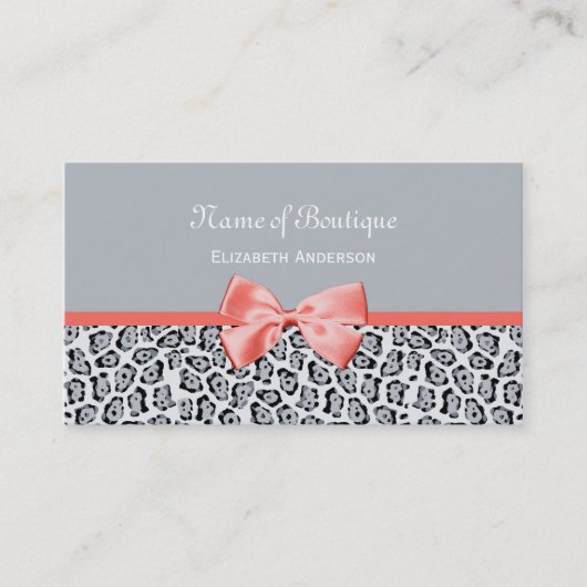 Carte De Visite Boutique grise d'impression de Jaguar avec le (Devant)