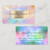 Carte De Visite Boutique Holographe maquillage or Confetti Boutiqu (Devant / Derrière)