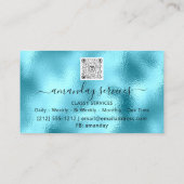 Carte De Visite Boutique Holographique Ocean Gold Confetti QR (Dos)