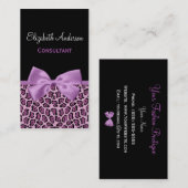 Carte De Visite Boutique Jaguar Chic Lavender Bow (Devant / Derrière)