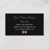 Carte De Visite Boutique Jaguar Chic Lavender Bow (Dos)