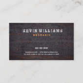 Carte De Visite Boutique mécanique de texture métallique rouillée (Dos)