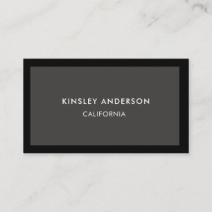 Carte De Visite Boutique minimaliste de luxe gris foncé et noir