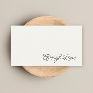 Carte De Visite Boutique minimaliste de luxe ivoire Élégant Script