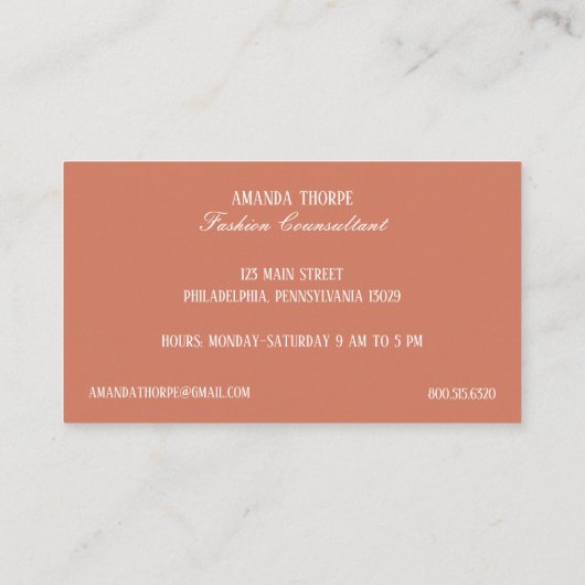 Carte De Visite Boutique Mode Fleur de Lis (Dos)