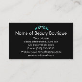Carte De Visite Boutique moderne Aqua et Black Girl Ruban (Dos)