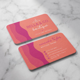 Carte De Visite Boutique Moderne avec Vagues Abstraites Audacieuse