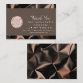 Carte De Visite Boutique moderne Beauté Merci Brown Logo (Devant / Derrière)