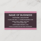 Carte De Visite Boutique Moderne Chic à Rayure Rose (Dos)