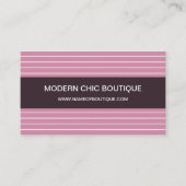 Carte De Visite Boutique Moderne Chic à Rayure Rose (Devant)