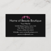 Carte De Visite Boutique moderne Ruban rose et noir fille (Dos)