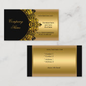 Carte De Visite Boutique noire élégante d'or (Devant / Derrière)