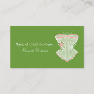 Carte De Visite Boutique nuptiale de rose de corset victorien