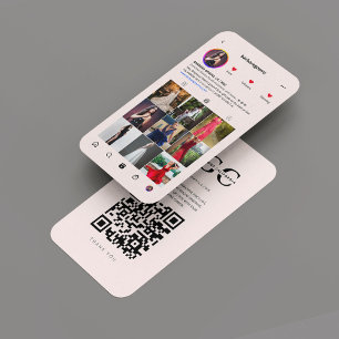 Carte De Visite Boutique nuptiale moderne Gowns Instagram rose