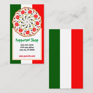 Carte De Visite Boutique ou restaurant de pizza italienne Pepperon