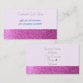 Carte De Visite Boutique Parties scintillant Rose Faux (Devant / Derrière)