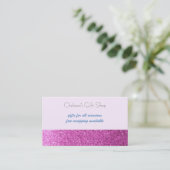 Carte De Visite Boutique Parties scintillant Rose Faux (Debout devant)