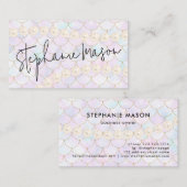 Carte De Visite Boutique Pastel Mermaid à l'échelle Gold Pearl (Devant / Derrière)