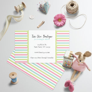 Carte De Visite Boutique Pastel Stripes