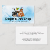 Carte De Visite Boutique pour animaux | Chiens Chats Oiseaux (Devant / Derrière)