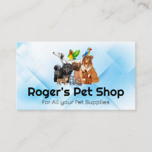Carte De Visite Boutique pour animaux   Chiens Chats Oiseaux