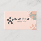 Carte De Visite Boutique pour animaux de compagnie mignonne rose c (Devant)