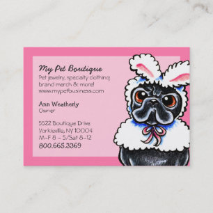 Carte De Visite Boutique pour animaux de compagnie Pink Fun Bunny 