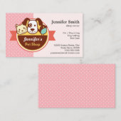 Carte De Visite Boutique pour animaux - Pois roses (Devant / Derrière)