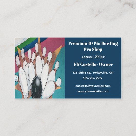 Carte De Visite Boutique Pro Bowling Editable (Devant)