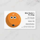 Carte De Visite Boutique Pro Bowling Professionnel | Boule orange (Devant)