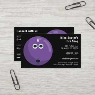 Carte De Visite Boutique Pro Bowling Professionnel Noir
