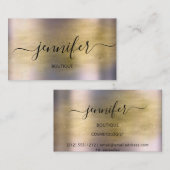 Carte De Visite Boutique professionnelle Gold Purple (Devant / Derrière)