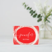 Carte De Visite Boutique professionnelle maquillage Beauté Rouge b (Debout devant)