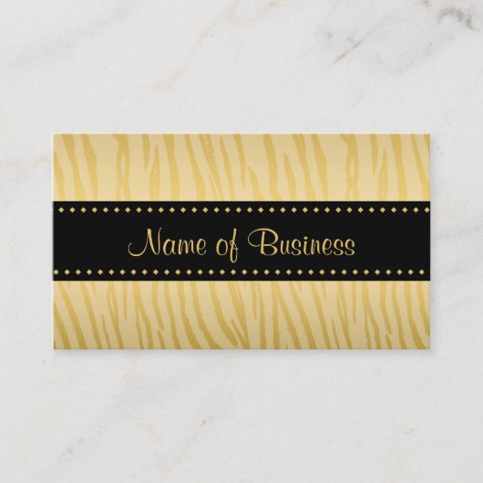 Carte De Visite Boutique Rayure Tigre Or (Devant)