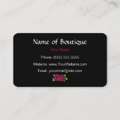 Carte De Visite Boutique Rose Et Noir (Dos)