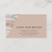 Carte De Visite boutique rose or veiné marbre pierre (Dos)