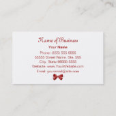 Carte De Visite Boutique rouge et blanche de guingan et de pois (Dos)