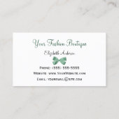 Carte De Visite Boutique Ruban Rayé Sage (Dos)