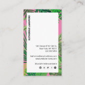 Carte De Visite Boutique & Salon moderne Tropical de luxe rose (Dos)