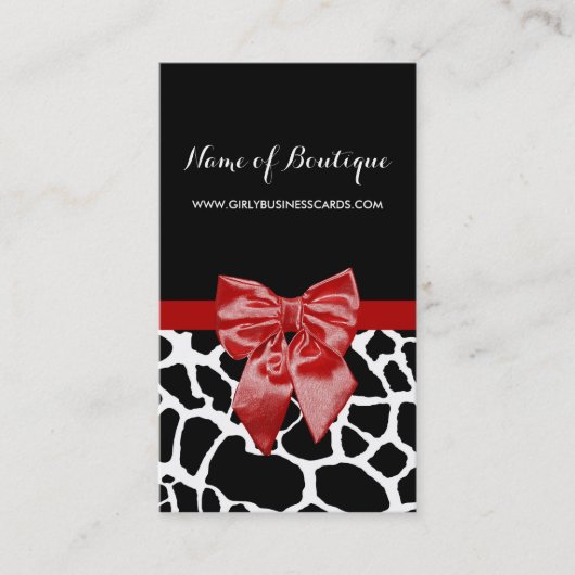 Carte De Visite Boutique Salon Red Bow (Devant)