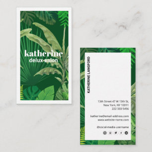 Carte De Visite Boutique & Salon Vert Tropical Moderne Luxe